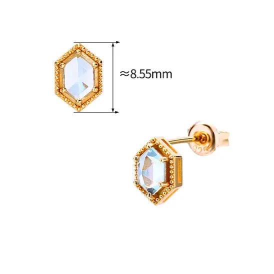 Retro blue crystal stud earrings, detail | Hair Your Lux