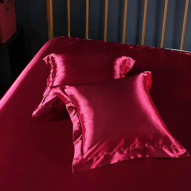 Pure color silk square pillowcase Hair Your Lux