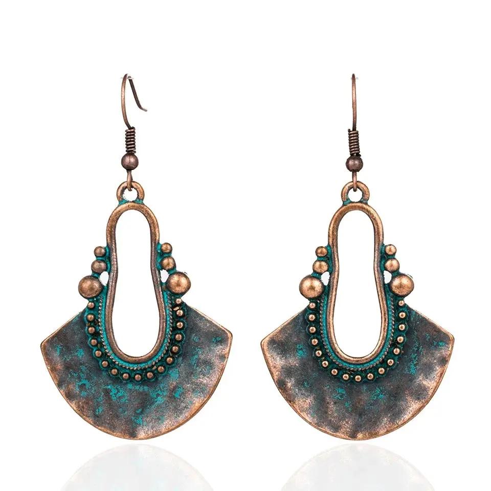 Vintage Boho Ethnic Antique Colors Drop Earrings For Women Female - Hair Your Lux