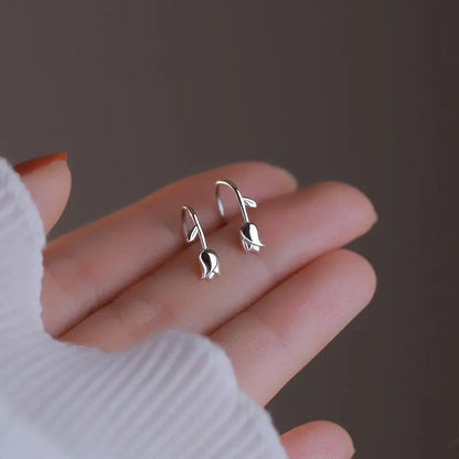 Dainty tulip flower stud earrings pair | Hair Your Lux