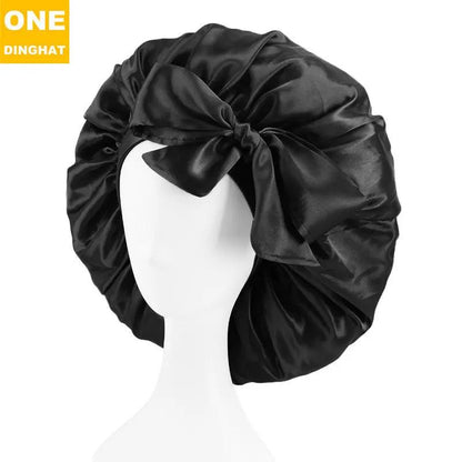 Women's Shower Hair Care Solid Color Lace-up Large Round Hat - Hair Your Lux