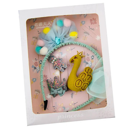 Girls Hairs Accessory Bundle Playful Hair Mixed Accessories Set Different Theme Bows Ties Clips and Hoops - Hair Your Lux
