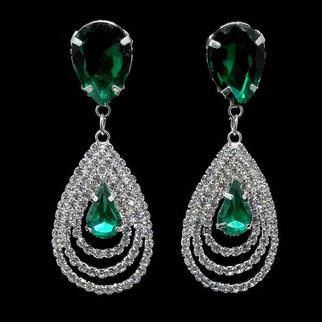 Crystal teardrop statement earrings for weddings and black-tie | Hair Your Lux