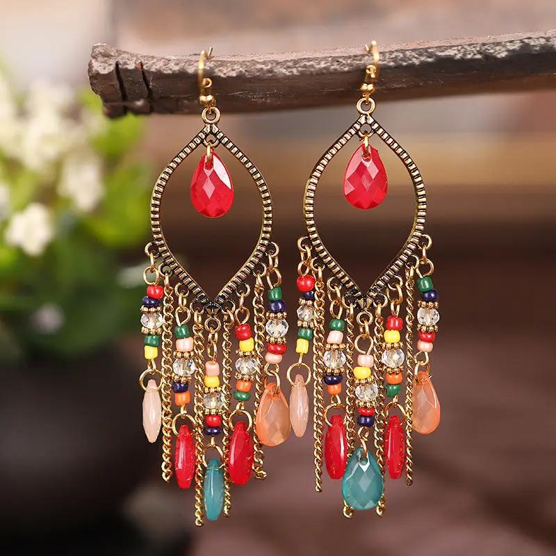 Antique gold boho drop earrings, ornate | Hair Your Lux