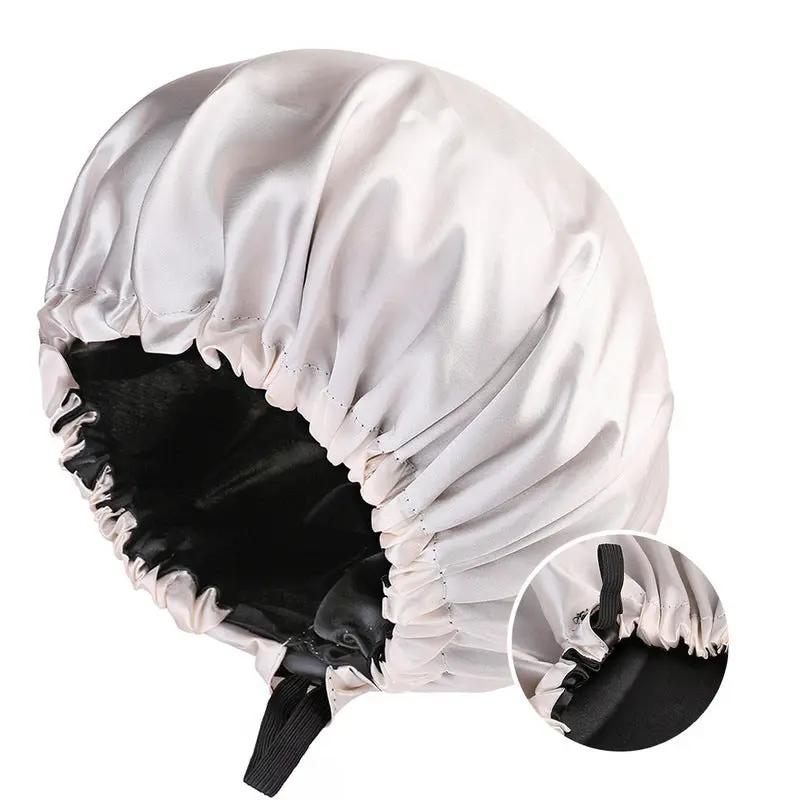 Double-layer Satin Haircare Protective sleeping Hat Hair Your Lux