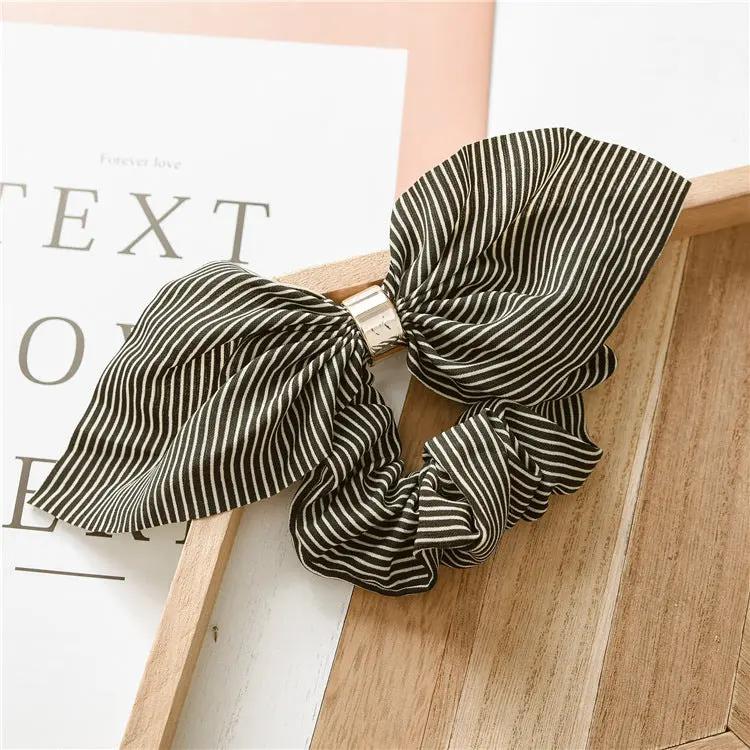 Rabbit Ear Chiffon Metal Hair Ring - Hair Your Lux