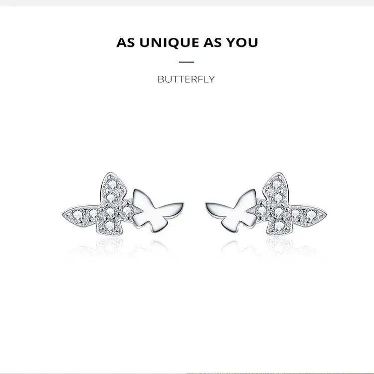 925 sterling silver butterfly stud earrings | Hair Your Lux