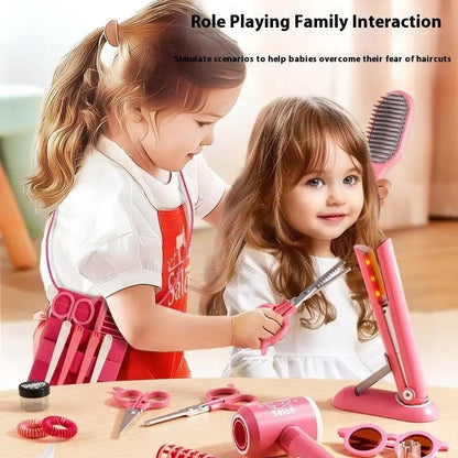 Children's Hairdressers Salon Barber Set Hair Dryer Clip Hair Curler Toy Suit Hair Your Lux