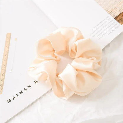 Satin Cloth Large Intestine Circle Hair Tie Set Solid Color - Hair Your Lux
