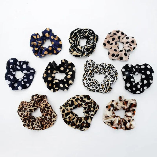 Vintage leopard spotted hair circle fabric hair accessory - Hair Your Lux