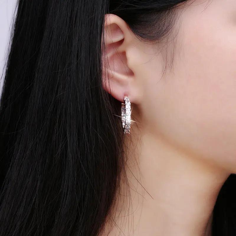 Inside-out crystal huggie hoop earrings, gold-tone | Hair Your Lux