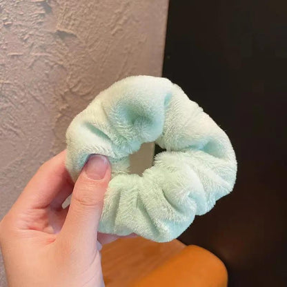Plush Large Intestine Hair Ring Macaron Hair Band Cute Fluffy Hair Rope - Hair Your Lux