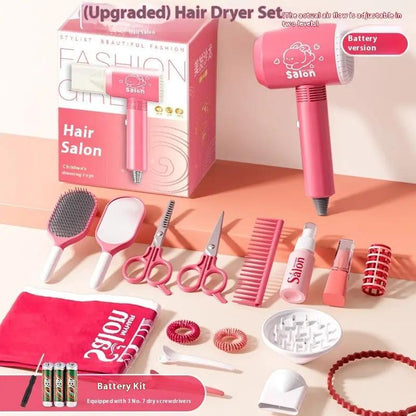 Children's Hairdressers Salon Barber Set Hair Dryer Clip Hair Curler Toy Suit Hair Your Lux