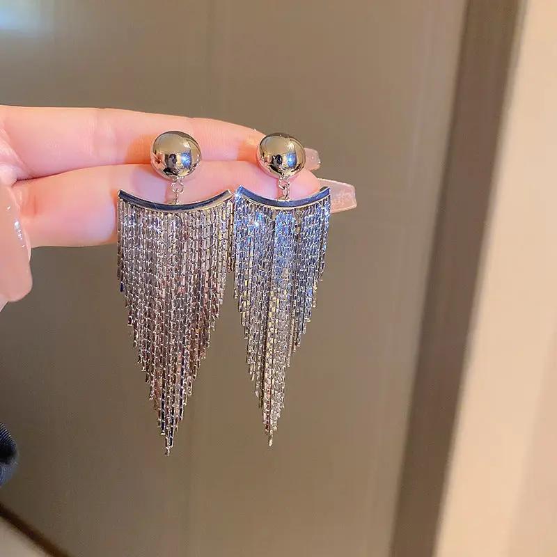 Long chain fringe statement earrings | Hair Your Lux