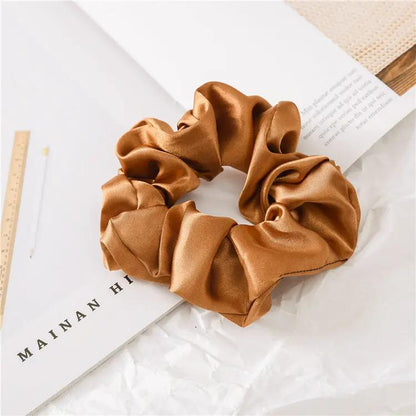 Satin Cloth Large Intestine Circle Hair Tie Set Solid Color - Hair Your Lux
