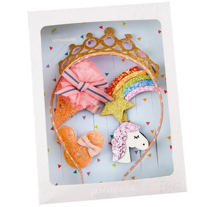 Girls Hairs Accessory Bundle Playful Hair Mixed Accessories Set Different Theme Bows Ties Clips and Hoops - Hair Your Lux