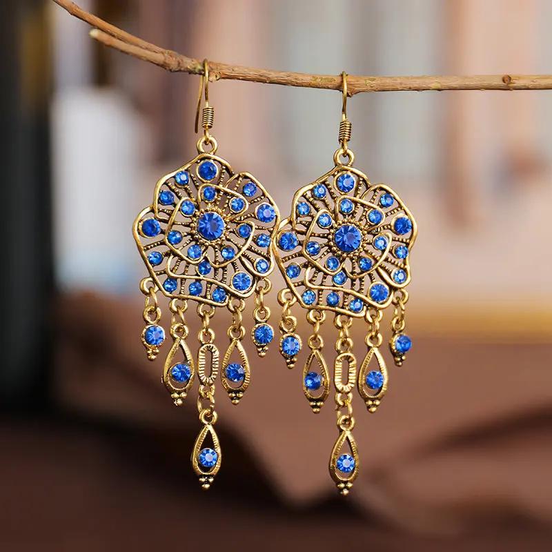 Boho filigree crystal drop earrings | Hair Your Lux
