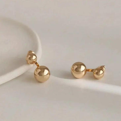 Gold sphere ear jacket stud earrings | Hair Your Lux