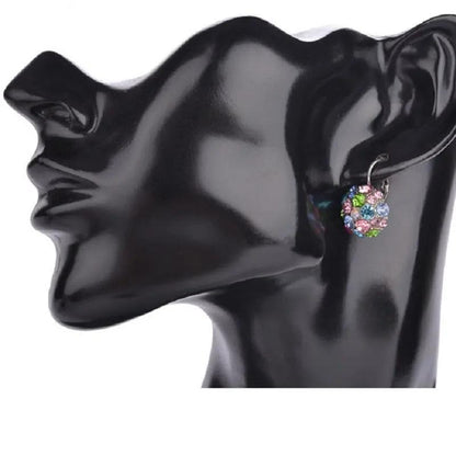 Domed multicoloured crystal cluster earrings, vintage | Hair Your Lux