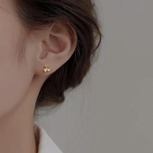Mini gold clover stud earrings | Hair Your Lux