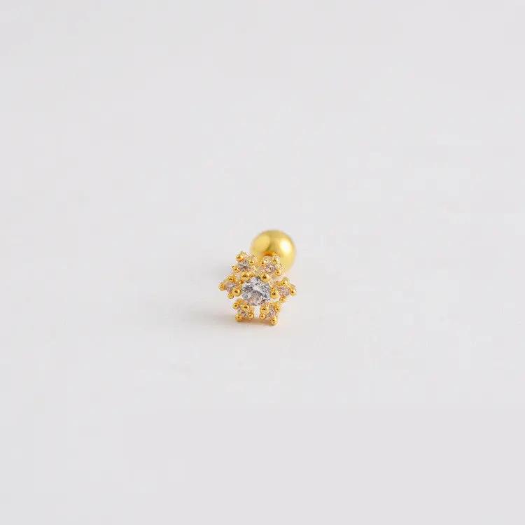 Mini snowflake cartilage studs, silver | Hair Your Lux