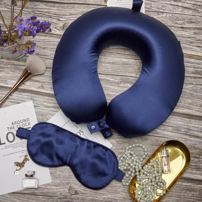 Silkworm Silk U-Shape Neck Pillow Protector - Neck Support Cushion Hair Your Lux