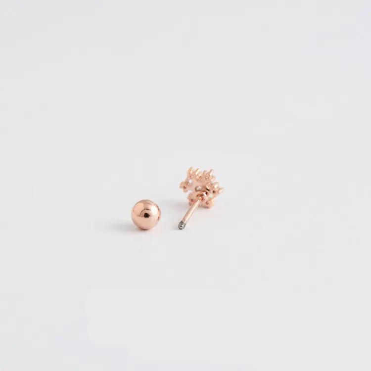 Snowflake cubic zirconia labret studs, gold | Hair Your Lux
