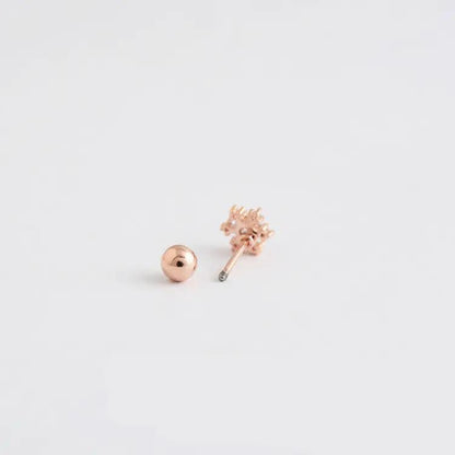 Snowflake cubic zirconia labret studs, gold | Hair Your Lux