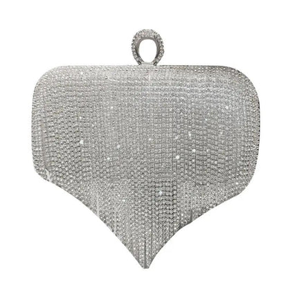Silver diamanté fringe evening clutch bag | Hair Your Lux