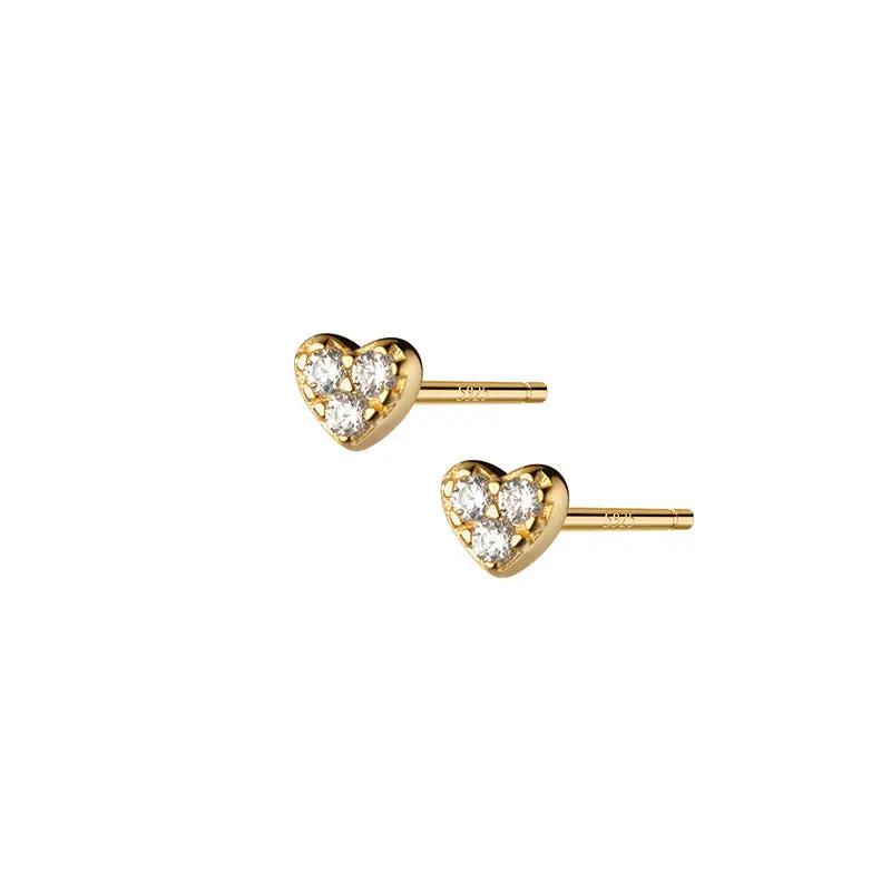 Small crystal heart stud earrings, everyday | Hair Your Lux