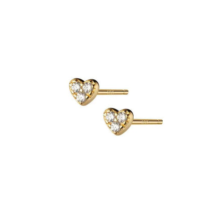 Small crystal heart stud earrings, everyday | Hair Your Lux