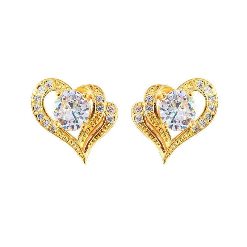 Open heart stud earrings, silver-tone | Hair Your Lux