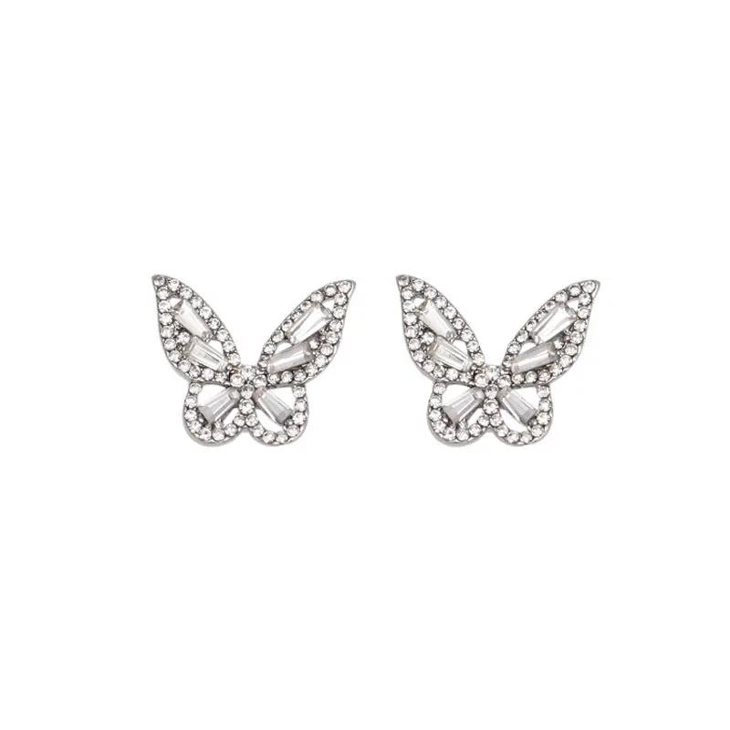 Layered crystal butterfly wings ear climber earrings | Hair Your Lux