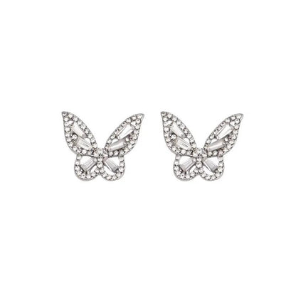 Layered crystal butterfly wings ear climber earrings | Hair Your Lux