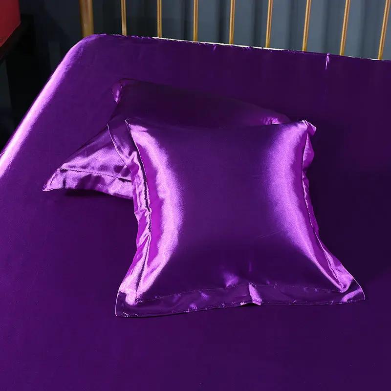 Pure color silk square pillowcase Hair Your Lux