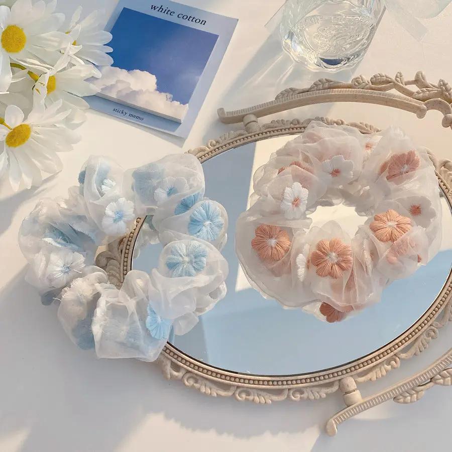 Flower Tie Hair Ring Organza Head Rope Girls' Hair Accessories - Hair Your Lux