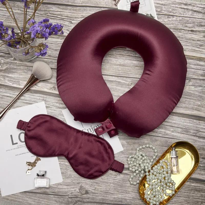 Silkworm Silk U-Shape Neck Pillow Protector - Neck Support Cushion Hair Your Lux