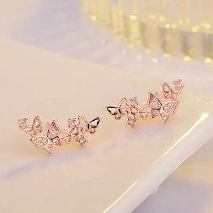 Climbing crystal butterfly ear cuff, rose gold | Hair Your Lux