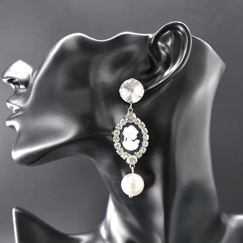 Baroque cameo statement drop earrings | Hair Your Lux