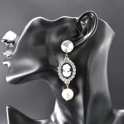 Baroque cameo statement drop earrings | Hair Your Lux