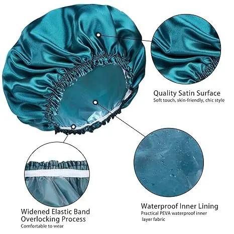 Double-layer Shower Cap Satin Long Hair Shower Cap Universal Hair Your Lux