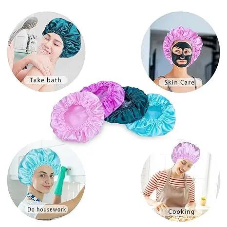 Double-layer Shower Cap Satin Long Hair Shower Cap Universal Hair Your Lux