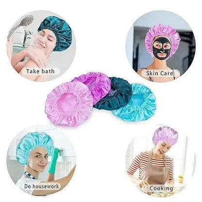 Double-layer Shower Cap Satin Long Hair Shower Cap Universal Hair Your Lux