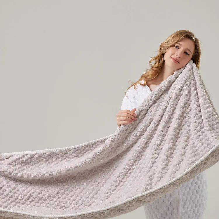 Soft Water-absorbing Quick-drying Coral Fleece Large Bath Towel - Hair Your Lux
