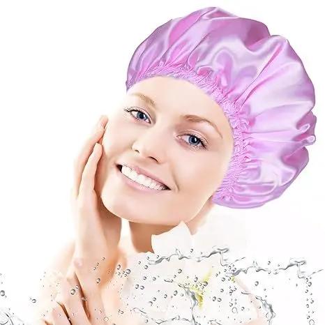 Double-layer Shower Cap Satin Long Hair Shower Cap Universal Hair Your Lux