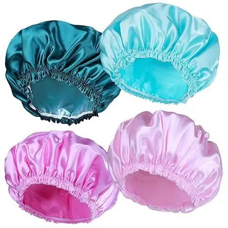 Double-layer Shower Cap Satin Long Hair Shower Cap Universal Hair Your Lux
