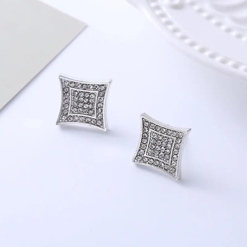 Small geometric titanium stud earrings design | Hair Your Lux