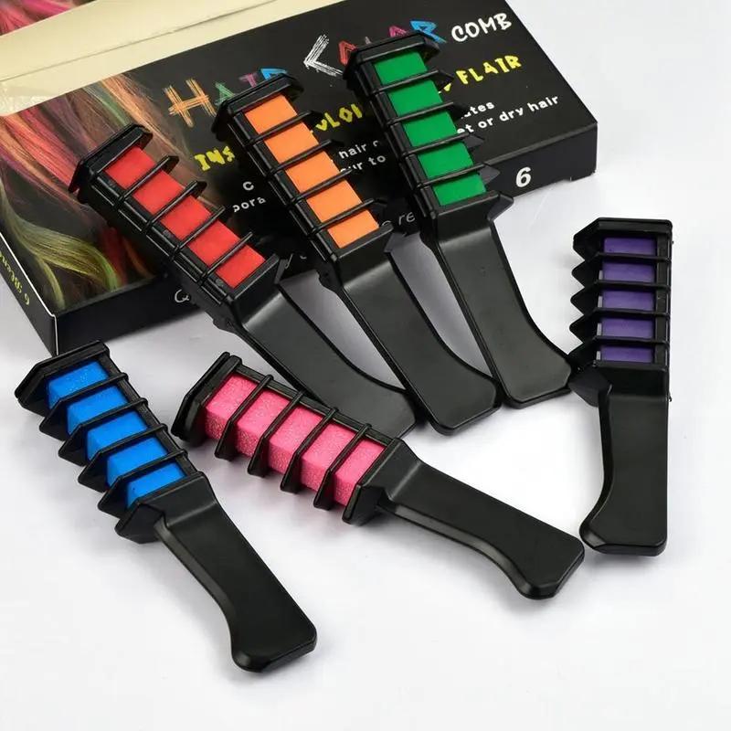 Temporary Mini Disposable Crayons Hair Color Dyeing Mascara Dye Chalk Box With Brush Hair Your Lux