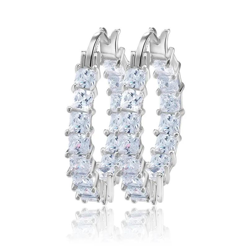 Gold-plated Copper Fashion Earrings, Diamond-set Zircons, Thin Earrings For Women - Hair Your Lux