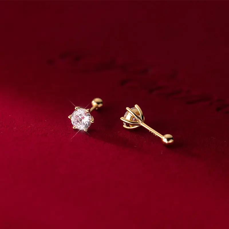 Six-prong crystal stud earrings, everyday sparkle | Hair Your Lux